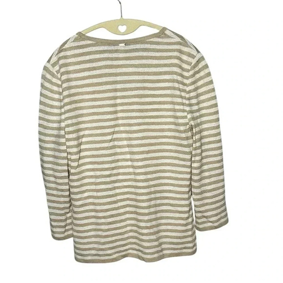 NWT St. John cardigan Sweater Set Beige Striped Small - Picture 3 of 6